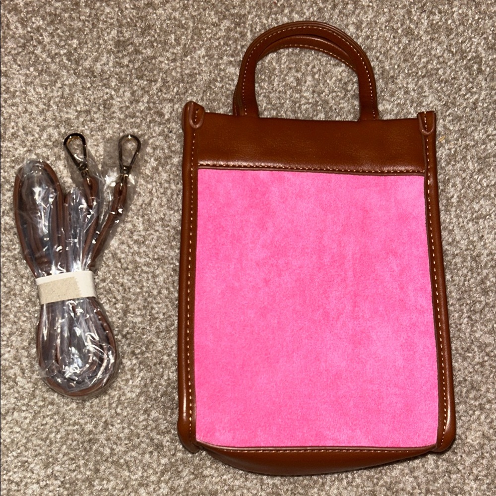 Pink and Brown Women's Bag